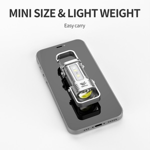 Smiling Shark Mini Portable Keychain Light USB <b>Rechargeable</b> COB Outdoor Camping <b>Flashlight</b> - Product Image 2