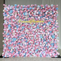 Mur de fleurs artificielles en soie faites à la main, réalistes, sur mesure, pour la décoration de mariages, fêtes et festivals, de luxe