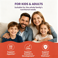 Sirop stimulant l'appétit pour enfants et adultes, liquide vitaminé aux acides aminés pour améliorer les habitudes alimentaires