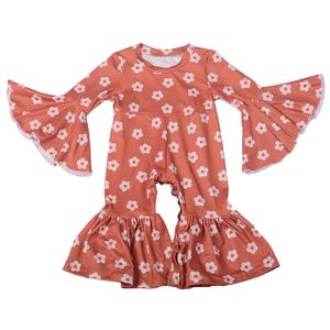 Custom Print Plus Size Knitted Cotton/Bamboo Breathable Eco-Friendly Quick Dry Long <b>Bell</b> Sleeves Girls' Jumpsuits - Product Image 6