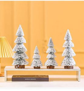 Mini Árbol de Navidad en Forma de Torre de PVC, Decoración de Mesa con Agujas de Pino Blancas para Escaparates y Regalos (Venta al Por Mayor Disponible) - Product Image 2