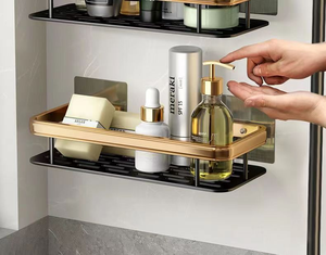 <span class=keywords><strong>Estante</strong></span> organizador <span class=keywords><strong>de</strong></span> pared <span class=keywords><strong>de</strong></span> aluminio moderno YOTO, estantes <span class=keywords><strong>de</strong></span> <span class=keywords><strong>baño</strong></span> negros autoadhesivos con <span class=keywords><strong>estante</strong></span> <span class=keywords><strong>de</strong></span> almacenamiento para ducha - Product Image 3