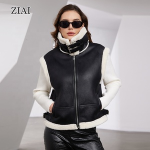 Vente en gros Gilet en fourrure Gilet en fausse fourrure pour femmes Gilet en velours rayé pour femmes Gilet en fausse fourrure d'agneau en daim - Product Image 2
