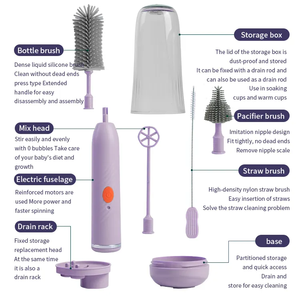 Wholesale Rechargeable Travel Electric 360 Degree Cleaning Brush Set for Baby Bottles - Product Image 3