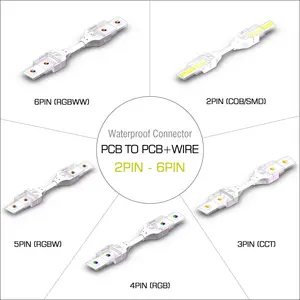 Smd Cob 8mm 10mm 12mm Rgb Cct Led Strip Light Corner Connector Waterproof 2 3 4 5 6 Pin Led Light Strip Cable Connectors