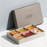 Boîtes d'emballage personnalisées pour 6 gâteaux, macarons, biscuits, avec logo