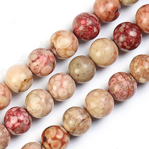 Hoa Cúc Maifan Maifanite Hạt Thạch Anh Đá Quý Tròn Rộng Giá Rẻ Màu Hồng Đỏ Để Làm Trang Sức - Product Image 3