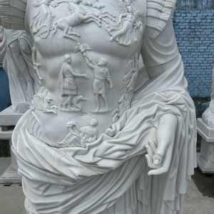 Natural Stone European Roman Sculpture White Marble <strong>Caesar</strong> Figure <strong>Statue</strong> with Polished Surface for Garden and Villa Decoration - Product Image 4