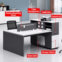 Postes de travail modulaires, bureaux de finance, bureaux pour le personnel, postes de travail pour employés, bureaux de bureau en bois, table à panneaux perforés