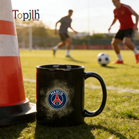 Mug à café en céramique 11 oz personnalisé avec impression par sublimation Topjlh, surface d'impression entièrement colorée, revêtement blanc pour transfert thermique DIY