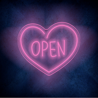 Enseigne électronique personnalisée enseigne lumineuse LED coeur ouvert Livraison gratuite
