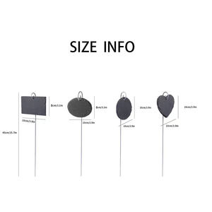 Ensemble de <span class=keywords><strong>10</strong></span> marqueurs de plantes en <span class=keywords><strong>ardoise</strong></span> noire avec tiges en acier, étiquettes, fournitures de <span class=keywords><strong>d</strong></span>écoration de jardin - Product Image 6