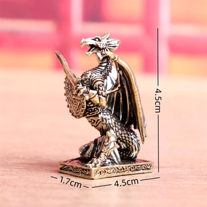 Statue de dragon en laiton, ornement de bureau, <span class=keywords><strong>mythologie</strong></span> <span class=keywords><strong>européenne</strong></span>, décoration rétro Feng Shui pour la maison - Product Image 5