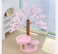 Aimigou Arbre à chat durable en bois de cerisier fait main, avec corde en sisal, pot en plastique de 68 cm, griffoir pour griffes, arbres artificiels, Chine