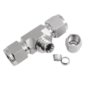 Raccord de compression en acier inoxydable 304, raccord en T pour tube de 1/2 pouce de diamètre extérieur, connecteur de tuyau résistant à la corrosion pour la <span class=keywords><strong>plomberie</strong></span> industrielle - Product Image 3