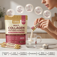 Poudre de peptides de collagène multi-sources haute capacité, hydrolyse enzymatique avancée, soin de la peau, complément anti-âge, directement de l'usine