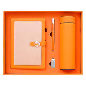 Promo vente en gros de coffret cadeau pour carnet de notes A5 en papier personnalisable en soie avec stylo, tasse thermique et USB - Product Image 2