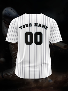 Jersey Bisbol Cetak Tim Kustom Pola 3D Sublimasi Seragam Softball Kancing Cepat Kering Pendek Musim Panas Pria Wanita - Product Image 6