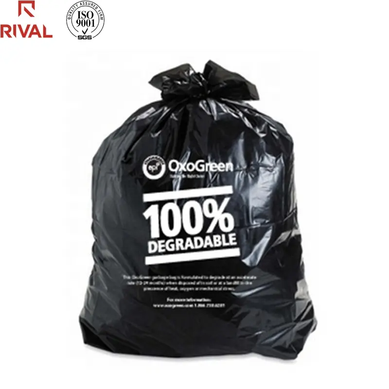 120 리터 가방 롤 쓰레기 120l 고품질 2 밀 슈퍼 큰 용량 100% 생분해 성 플라스틱 검은 쓰레기 봉투 쓰레기 봉투