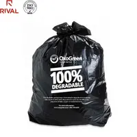 100% Biodegradable Plastic Trash Bags, Black Garbage Bags