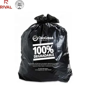 Garbage Bag On Roll 120 Liter Bags On Roll Trash 120l High Quality 2 Mil Super Big Capacity 100% Biodegradable Plastic Black Garbage Bags Refuse Bag