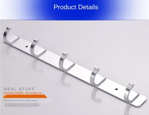 벽 마운트 후크 레일 욕실 주방 룸 모자 옷 로브 코트 걸이 후크 랙 로브 후크 - Product Image 5
