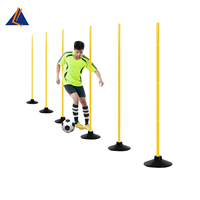 Poteaux de slalom télescopiques portables pour adultes, hauteur réglable, base en caoutchouc, équipement d'entraînement de vitesse de football, vente en gros
