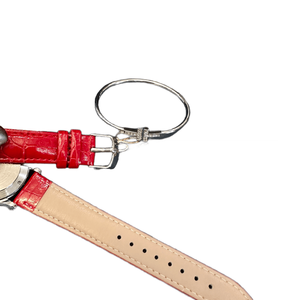 Montre à quartz pour femme avec bracelet en cuir rouge, cadran rond, montre-bracelet élégante et décontractée pour femme, à porter au quotidien, Chopards - Product Image 6