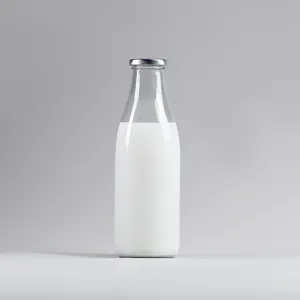 250ml 500ml 1000ml clear melk glazen fles met metalen dop