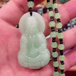 नील ड्रैगन जैसी मछली की मछली, सुंदर ड्रैगन ब्रांड उभरते देवता संपत्ति परिदृश्य में जातीय ग्लास हार - Product Image 3