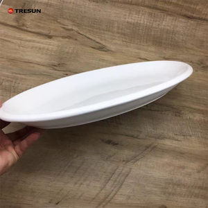 Piatto da Cena Grande in Ceramica Bianca per Ristoranti, Piatto Moderno Ovale per Cucina e Servizio - Product Image 4