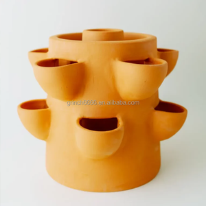 Revêtement de sol de jardin Tours de fraises en <span class=keywords><strong>terre</strong></span> <span class=keywords><strong>cuite</strong></span> fabriquées à la main Jardinières de poche Pots muraux Pots en <span class=keywords><strong>terre</strong></span> <span class=keywords><strong>cuite</strong></span> Jardinière de fraises de poche - Product Image 6
