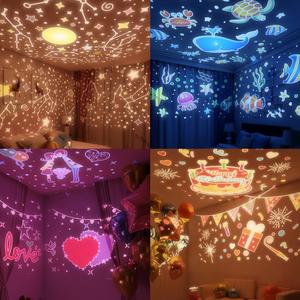 Vita colorata 181 simpatico coniglio proiezione Plug-in rotante cielo stellato caldo dimmerabile camera da letto centrale compleanno natale luce notturna - Product Image 3