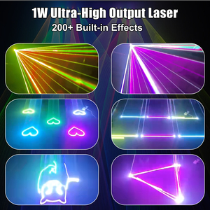 Mini Láser RGB Blanco E27 a Todo Color con Animación, 1W DMX, Luces Láser para DJ, Fiestas, <span class=keywords><strong>Proyector</strong></span> de Escenario, 200 Efectos, Espectáculo en Vivo - Product Image 3