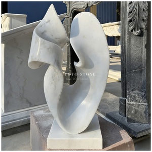 <span class=keywords><strong>Escultura</strong></span> Abstracta de Mármol Blanco Natural de Lujo, Estatua de Arte en <span class=keywords><strong>Piedra</strong></span> Contemporánea Hecha a Mano para Vestíbulo de Hotel, Villa y Decoración del Hogar - Product Image 4