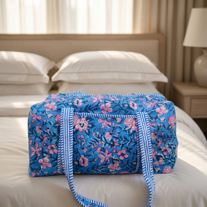 Riviera Lightweight Large Capacity Weekender Bohemian Quilted Hand-Block Printed Summer <b>Beach</b> Women's Tote <b>Bag</b> - Product Image 3