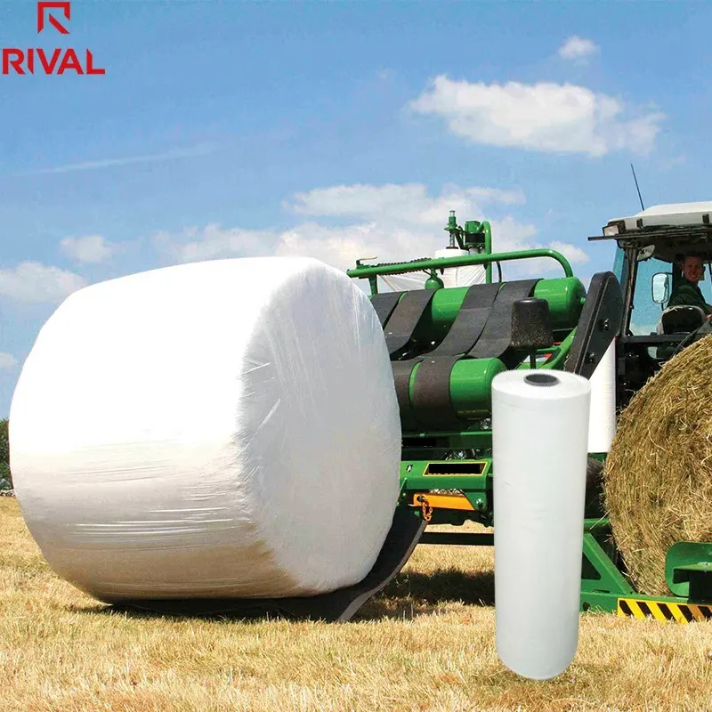 Agricultural 250mm 500mm 750mm PE grass silage wrap film virgin LLDPE Silage Stretch Film 25mic thickness Silage Protection Film
