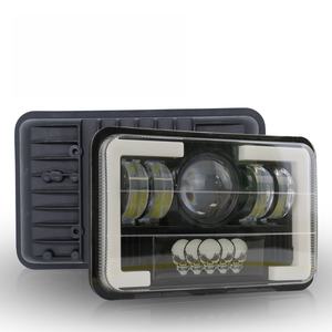 Phares LED carrés 5x7 5,75 pouces, clignotants crâne, feux de travail, 12V 45W, ampoule H4 6000K, ajustement universel pour - Product Image 2