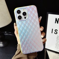 Cubierta de teléfono móvil a prueba de golpes protectora holográfica láser de pluma degradada brillante de lujo galvanizada para iPhone 15 promax 14