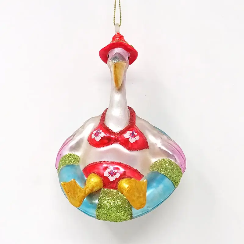 Personalized hängen Glass Blown Glass schwimmen ring Tree Statue ornament für Christmas Tree Gift