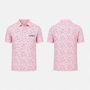 Polo de Golf Rosa Floral Premium Personalizado para Hombre, Ropa Corporativa de Marca Privada con Tecnología de Absorción de Humedad, OEM - Product Image 4