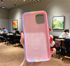 Funda de teléfono de silicona líquida arcoíris más vendida en América del Norte para iPhone 11 12 Pro Max, funda a prueba de golpes a la moda - Product Image 3