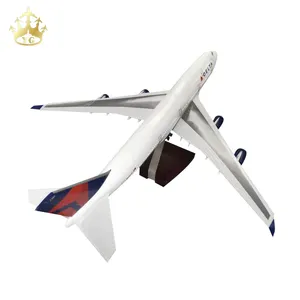 Avión de negocios Led, modelo de avión fundido a presión, Boeing 747 Delta, líneas aéreas 1/150