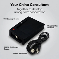 Lecteur RFID de bureau 125 KHz USB, lecteur d'identification EM de proximité, Plug and Play pour système de contrôle d'accès et d'enregistrement de cartes de membre