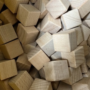 Khối gỗ beech hình vuông, góc bo tròn, khối gỗ trơn tùy chỉnh để làm đồ chơi xếp hình tự chế - Product Image 1