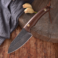 Couteau MSG51R Petty Gravé, Lames Forgées Noires, Couteau à Servir pour Agneau Bouilli Mongol, Manche en Bois Monzo, Couteau Utilitaire Portable
