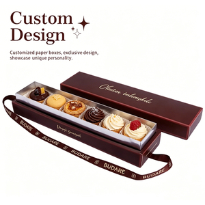 Cajas de Embalaje para Panadería de Alta Calidad, Cajas de Papel para Alimentos con Logotipo Personalizado para Pasteles, Postres, Pan, <span class=keywords><strong>Donuts</strong></span>, con Asa de Cinta - Product Image 5