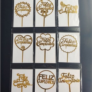 Iscrizione spagnola <span class=keywords><strong>buon</strong></span> <span class=keywords><strong>compleanno</strong></span> corona Topper oro acrilico moderno ecologico decorazioni per Dessert <span class=keywords><strong>compleanno</strong></span> Baby Shower - Product Image 2