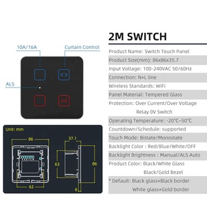 Interruptor de Pared Inteligente Tuya WIFI Estándar de India de 2 Metros, Interruptor Combinado con Regulador de Luz y Ventilador, Compatible con <span class=keywords><strong>Alexa</strong></span> y el Asistente de Google - Product Image 2