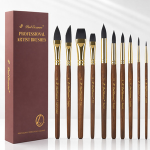 Ensemble de pinceaux à aquarelle Paul Cézanne, manche en bois de noyer, virole dorée, pinceaux professionnels pour artistes, pour la peinture à l'aquarelle - Product Image 1